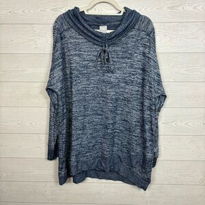 Chico’s Zenergy Soft Essentials Cowl Neck Tunic Navy Blue Size 3 (16/18)